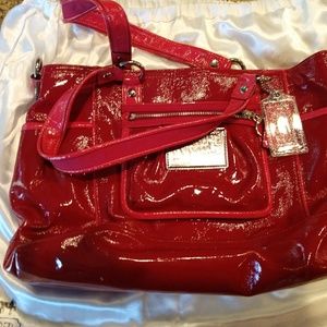 Red Poppy book tote purse